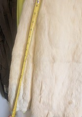 Vintage White Rabbit Fur Jacket Womens L Coat Short Jacket