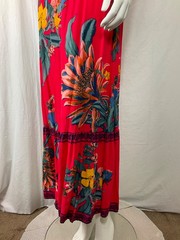 Maxi Red Floral Dress Flying Tomato Red off The Shoulder Red Dress Women Size S