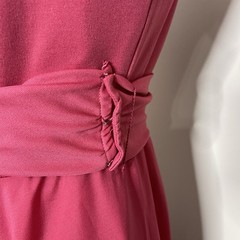 Vintage Victor Costa Pink Maxi Dress Size 10 Long Sleeve Formal Ruffle Sweeping