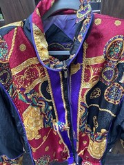 Vintage 90s Windbreaker Jacket Polyester Nylon Hollywood Regency S/M Track