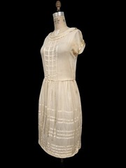 Vtg 20s Silk Chiffon Flapper Boho Bridal Dress + Rare Original Photo + Frame!