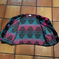 Vintage David Wayne Fleece Blanket Jacket Women’s Medium Aztec Western 80s 90s