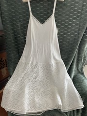 Vintage RO JENE Lingerie Drop Waist/Slip Gown with Lace Over Edged Tulle Skirt