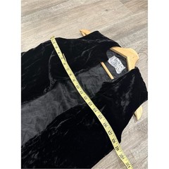 Swee Lo Vintage Long Black Velvet Sleeveless Duster Vest – S/M