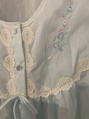 Vintage Barbizon Nightgown Robe Light Blue Lace Embroidered Beautiful Size L