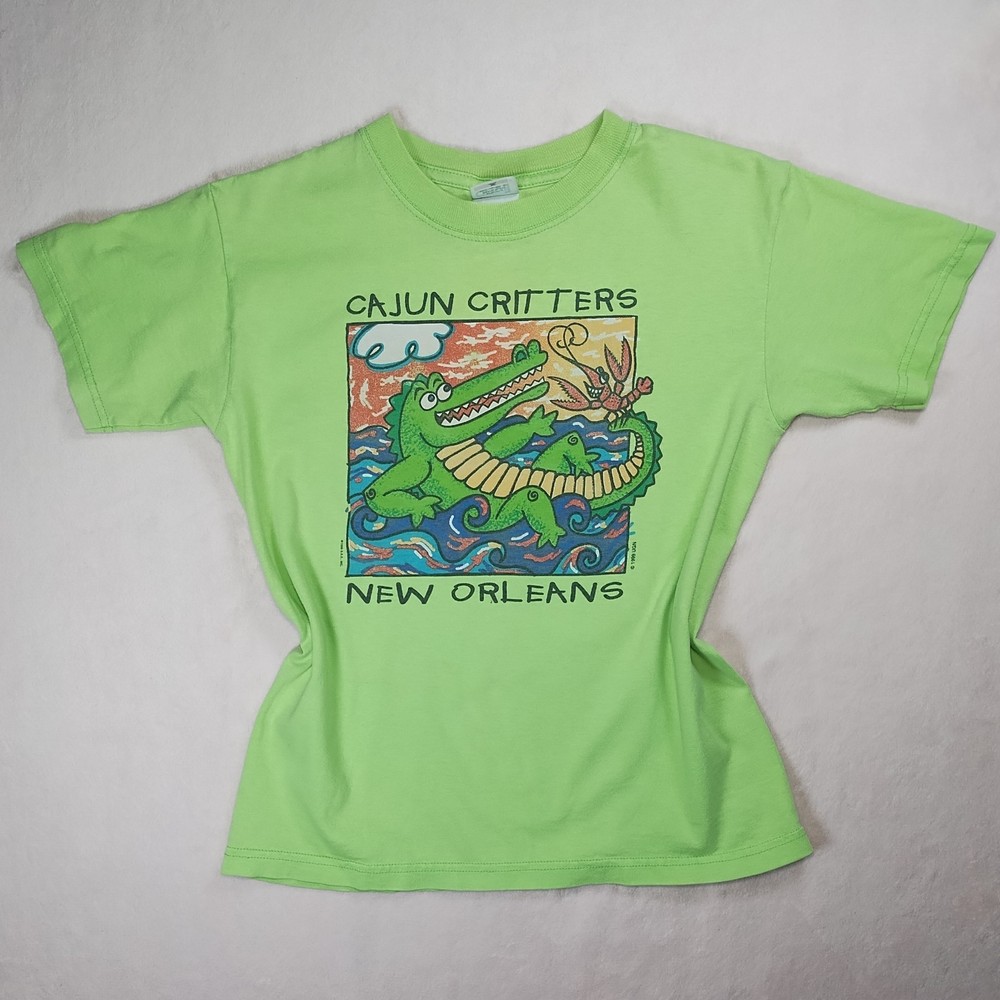 vintage 90s y2k alligator crawfish new orleans baby tee youth m *FITS XS/S*