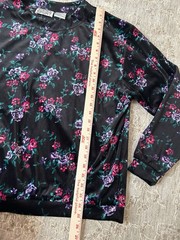 VTG Jaclyn Smith Sport Women’s Large Pullover Velvet Floral Top Long Sleeve Boho
