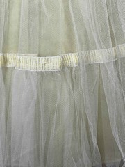 Vtg 50s Sz S Prom Dress Cupcake Yellow Satin 2 Layers White Net Tulle Dance Time
