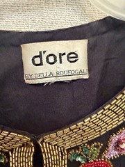 Vintage 1980s D’ore by Della Roufogali Silk Jacket w/ Intricate Beadwork/Sequins