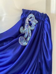 David Rose Vintage Saphire Blue 80s Rushed Dress NWT Deadstock made in USA 14
