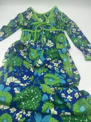 Vintage Keram New York Floral Maxi Dress Lounge S/8 Union Made USA (648)
