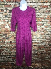 Vintage 80s 90s Floral Pink Romper Jumpsuit Boho Cottagecore Retro Homestead
