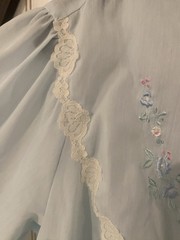 Vintage Barbizon Nightgown Robe Light Blue Lace Embroidered Beautiful Size L