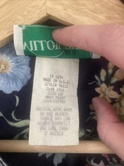 Vintage 1980s Willow Ridge Navy Floral Dress Size 12P Day Sundress Cottagecore