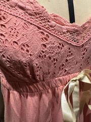 Vintage 90s ANN FERRIDAY lace trimmed 100% cotton baby doll dress S/M Unworn