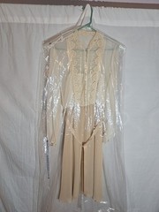 1960s Cream Color Long Sleeve Chiffon Dress Size M (11/12) Argent Fille