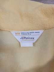 Vtg 70’s JCPenney Dress Yellow Terry Cloth Knit House Lounge Size Approx MEDIUM