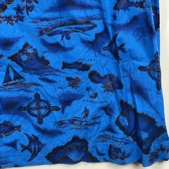Ui-Maikai Muumuu Dress Womens Small Blue Hawaiian Tropical Vacation Folk Vintage