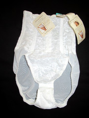NWT VTG Jaclyn Smith Kmart stretch lace Panty hi waist brief sz 5 girdle white