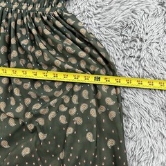 Nancy Greer Dress Womens M Green Paisley VTG 70s Peasant Boho Prairie Hippie