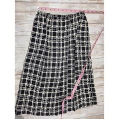 Vintage Adolfo Saks Fifth Avenue 3pc Skirt Suit Set Plaid Tweed Purple Black