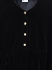 VTG Laura Ashley Black Velvet Midi Dress UK 14 US 12 / L Victorian Renaissance