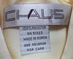CHUAS Size Sz 14 Vintage Satin cream button down top blouse collared
