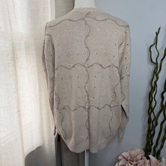 90s Vintage Northern Reflections Floral Embroidered Cardigan Sweater Medium