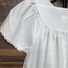 VGT Carole Night Gown Med Long BlueGrandma Cottage Core Pleasant Lightweight USA