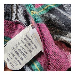 Vintage JCPenney Fashions Pink Plaid Wool Blend Midi Skirt High Waist USA 1030