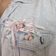 80’s 90’s Jordache Jeans Jacket Denim Light Wash Personalized “Lucy” Ribbons L