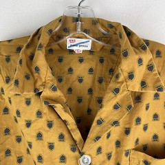 Vintage BVD neva-press Women XL Long Sleeve Button Blouse Top Mustard Retro
