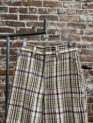 70s VTG Ms. Lee Plaid Wide Leg Flared Pants 24” Waist 34” Hip 29” Inseam