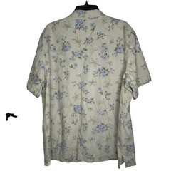 Bobbie Brooks Vintage Button Up Top 22W 24W Tan Floral Butterfly Grandma Granny