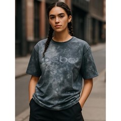 Bebe Sport Tie dye Crop T-shirt UNIQUE Shirt TEE Artist Top Sz large