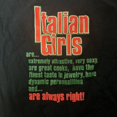 Vintage 90s Italian Girls Italy T Shirt Womens M USA VTG black