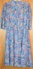 Vintage California Looks dress Women Small Med Floral Polyester Blue Purple