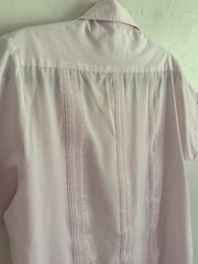 Vintage ’80s Haband! Pink Guayabera Embroidered Mexican Button-Up Shirt Size M