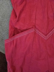 DeWeese Design Vintage Size 32 Swim Suit Play Clothes Red Romper With Pockets
