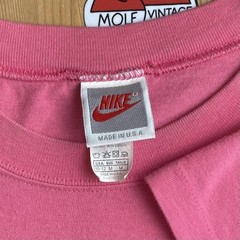 Vintage 90s Nike Pink Crop T-shirt | Size Womens Medium Made in USA | Single St