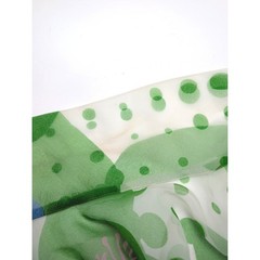 Vintage 1970s Green Chiffon Maxi Dress & Cape Set Polka Dot Floral Boho S XS