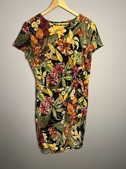 Vintage tropical coco bianco wrap dress