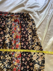 Vintage 1990s Floral Paneled Handkerchief Asymmetrical Maxi Boho Skirt Sheer M