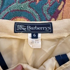 Vintage Burberrys Womens Beige Rayon Wool Pencil Skirt Made in USA Size 6