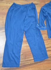 Jo Intimates Womens Pajama Top & Bottoms Set Vintage Navy Large