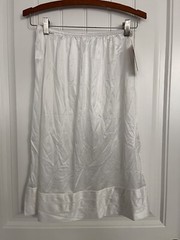 Vtg NWT NOS Half Slip Nylon Parge Sissy Snip A Row 25 Inches White Custom Length