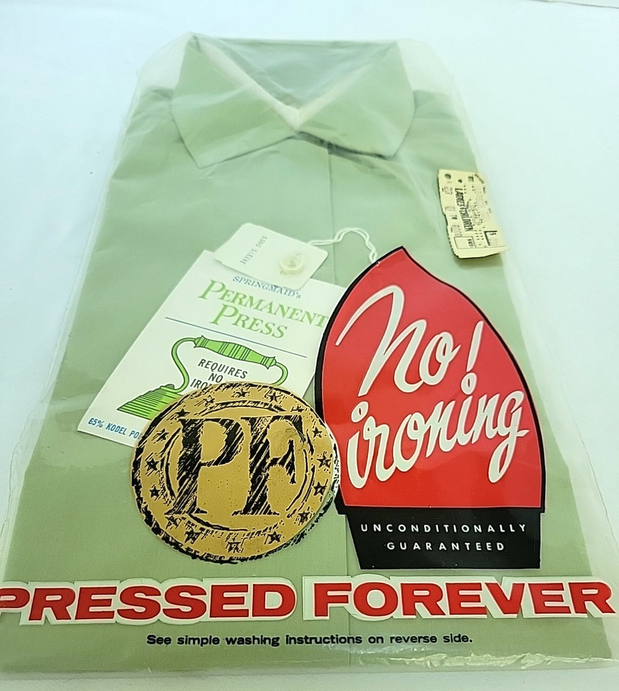Vtg Woman Womens Springmaid Button Down Long Sleeve Blouse Shirt 14-34 New USA