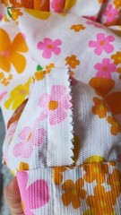 Vintage 1960s Mod PSYCHEDELIC Hawaiian Baby Doll Tiki Dress Midi Kaftan Cotton