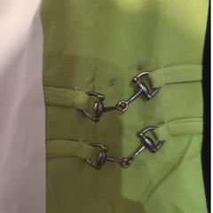 Betsy’s Things Vintage 90s Colorblock Horsebit Zip Front Top Lime Green Black 16