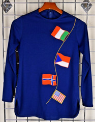 Vintage Mini Dress Size S/M 60s Navy Blue Italy Czech Norway USA Flags Mod GoGo